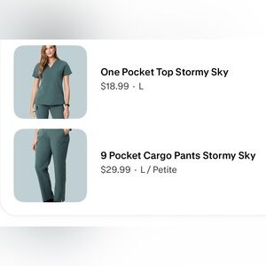 Mandala Women’s Stormy Sky Cargo & Top Scrub Set IN PERFECT CONDITION